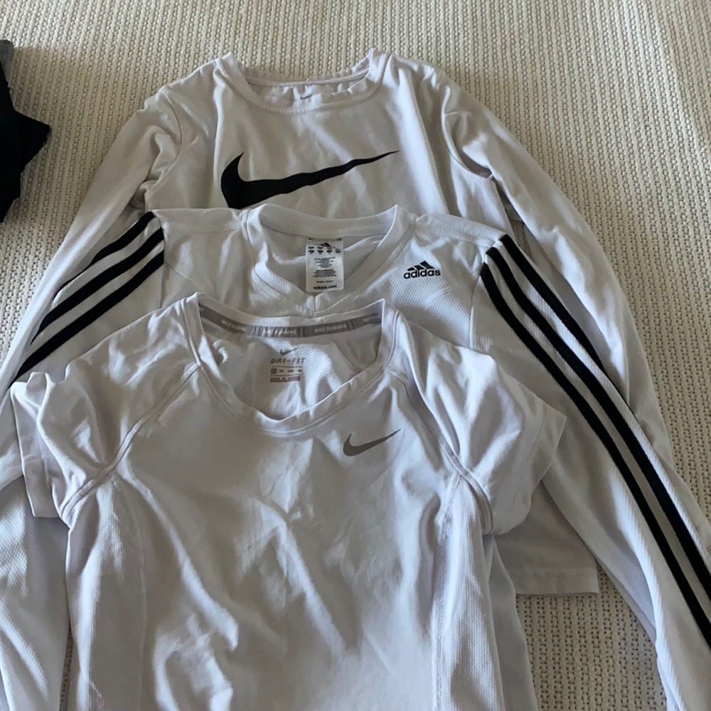 Nike and adidas dri fit shirts